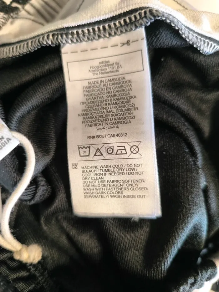 Pantalon Adidas - Adibreak - à boutons - Noir, blanc - Taille S - photo numéro 9