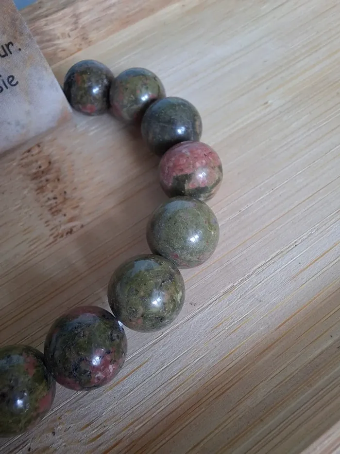 Bracelet en épidote – perles rondes naturelles - photo numéro 3
