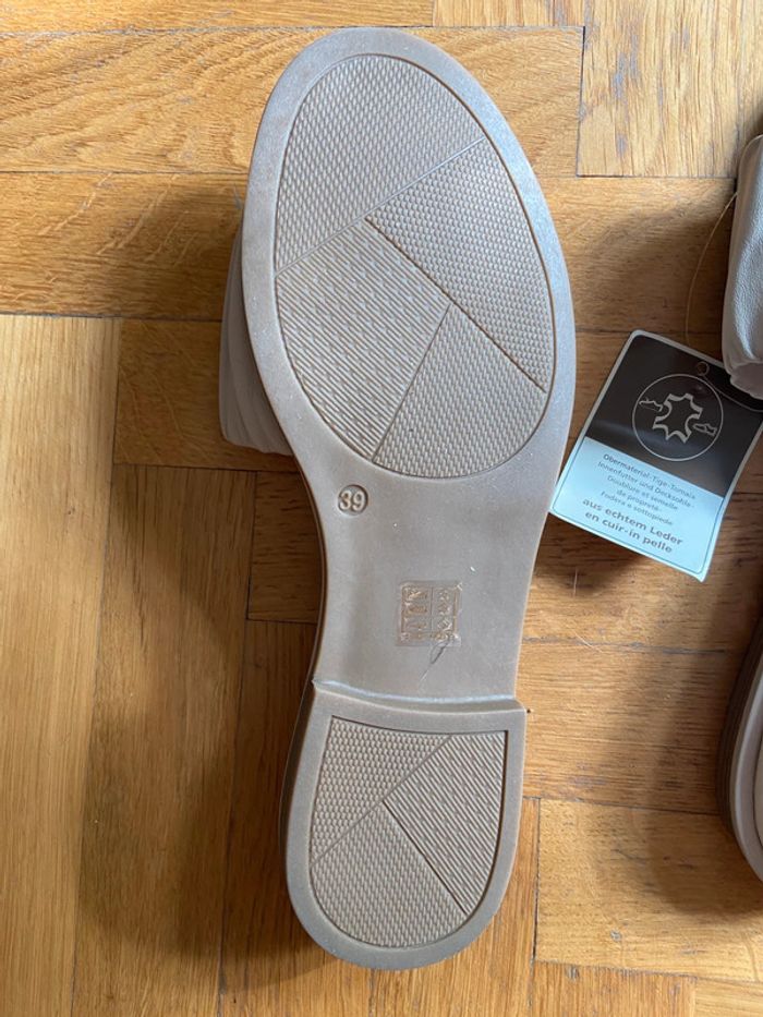 Mules beige 5 th avenue cuir taille 39 neuf - photo numéro 4