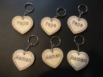 6 portes clés Maman Papa a personnaliser