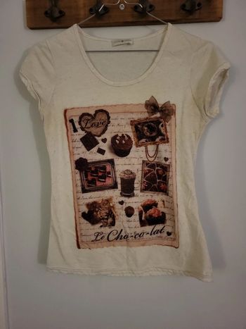 Cache cache t-shirt écru taille 36 S