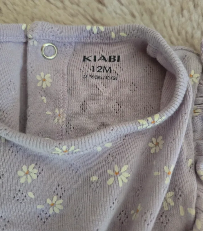 Body lilas à fleurs - 12 mois - photo numéro 3