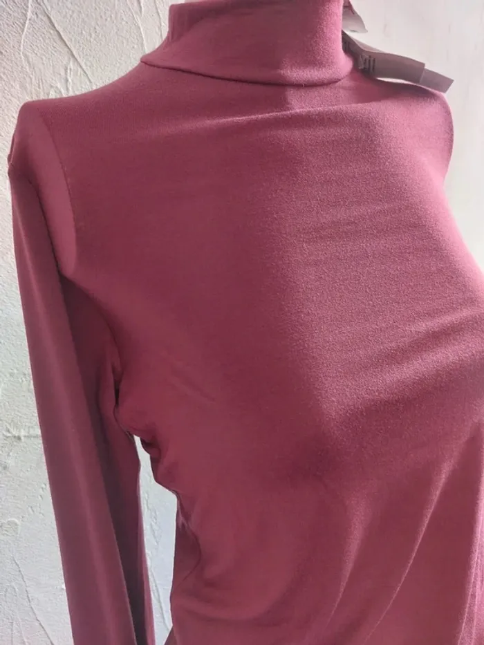 Body à col roulé rose framboise Taille S - photo numéro 3