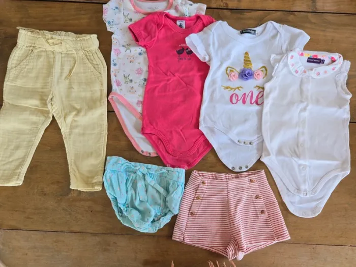 Lot habits filles 6-12 mois été