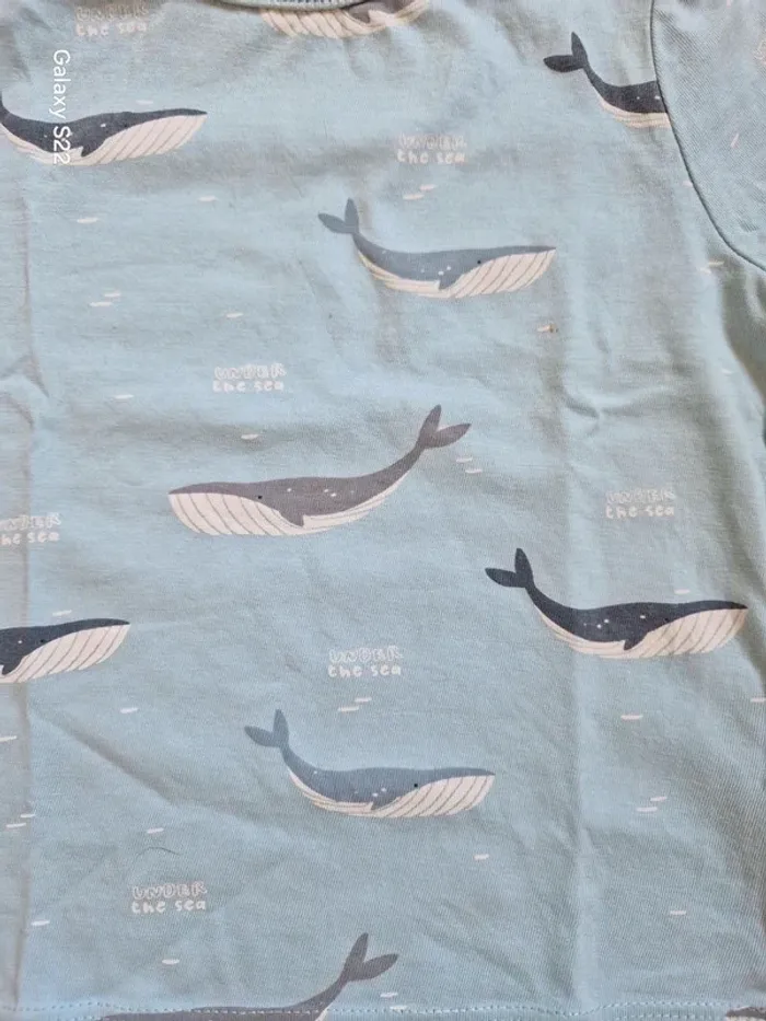 Ensemble tee-shirt + short motif baleine 🐳 - photo numéro 2