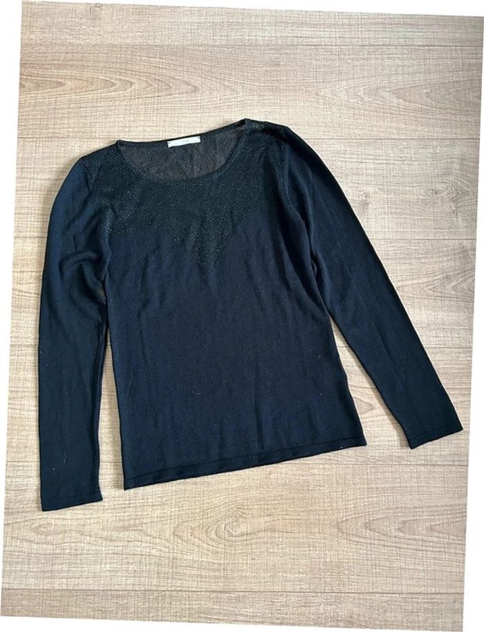 Pull noir pailleté à manches longues An'ge taille unique TBE - photo numéro 12