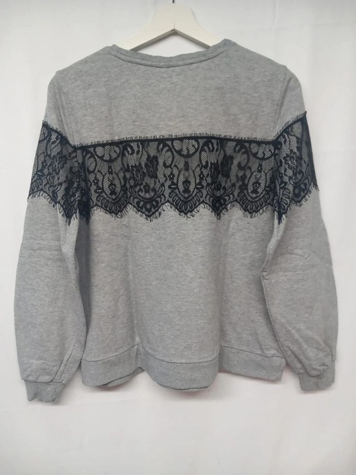 Pull/Sweat Vintage Gris dentelle - photo numéro 3