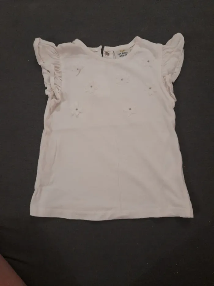 Tee shirt blanc tape à l'œil 18 mois