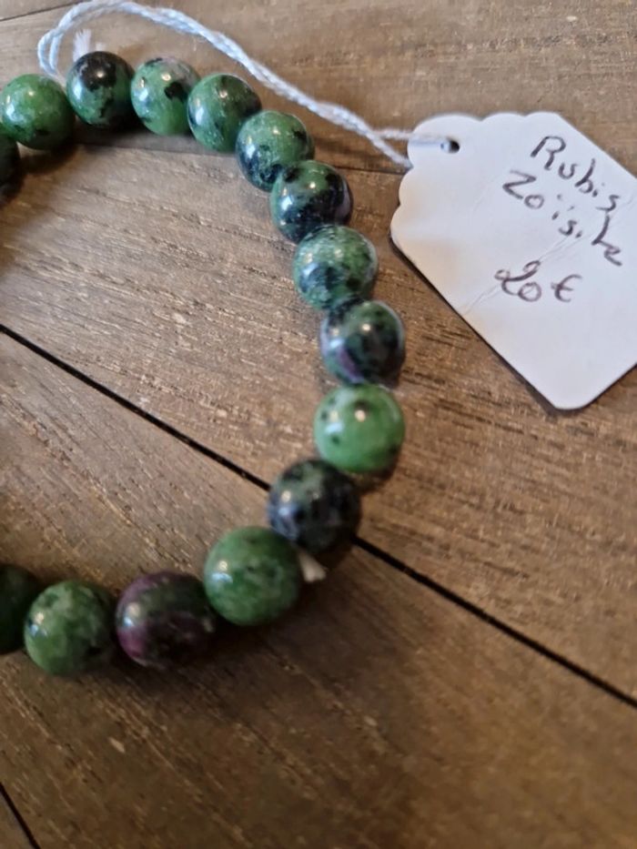 Bracelet rubis zoïsite neuf - photo numéro 3