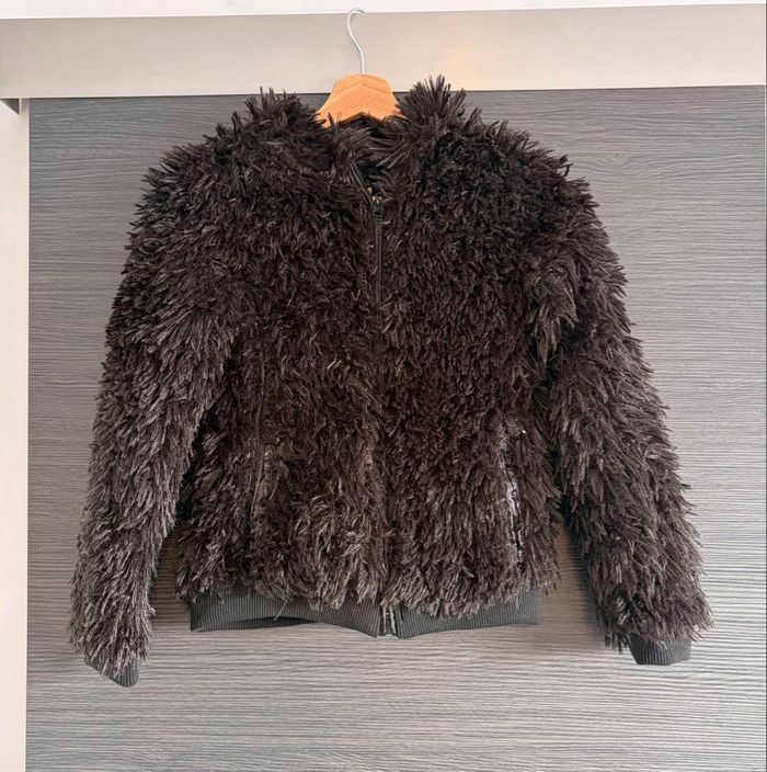 Manteau noir imitation fourrure Orchestra 14 ans