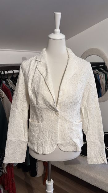 Blazer dentelle blanc fleuries Ici Et Maintenant T40