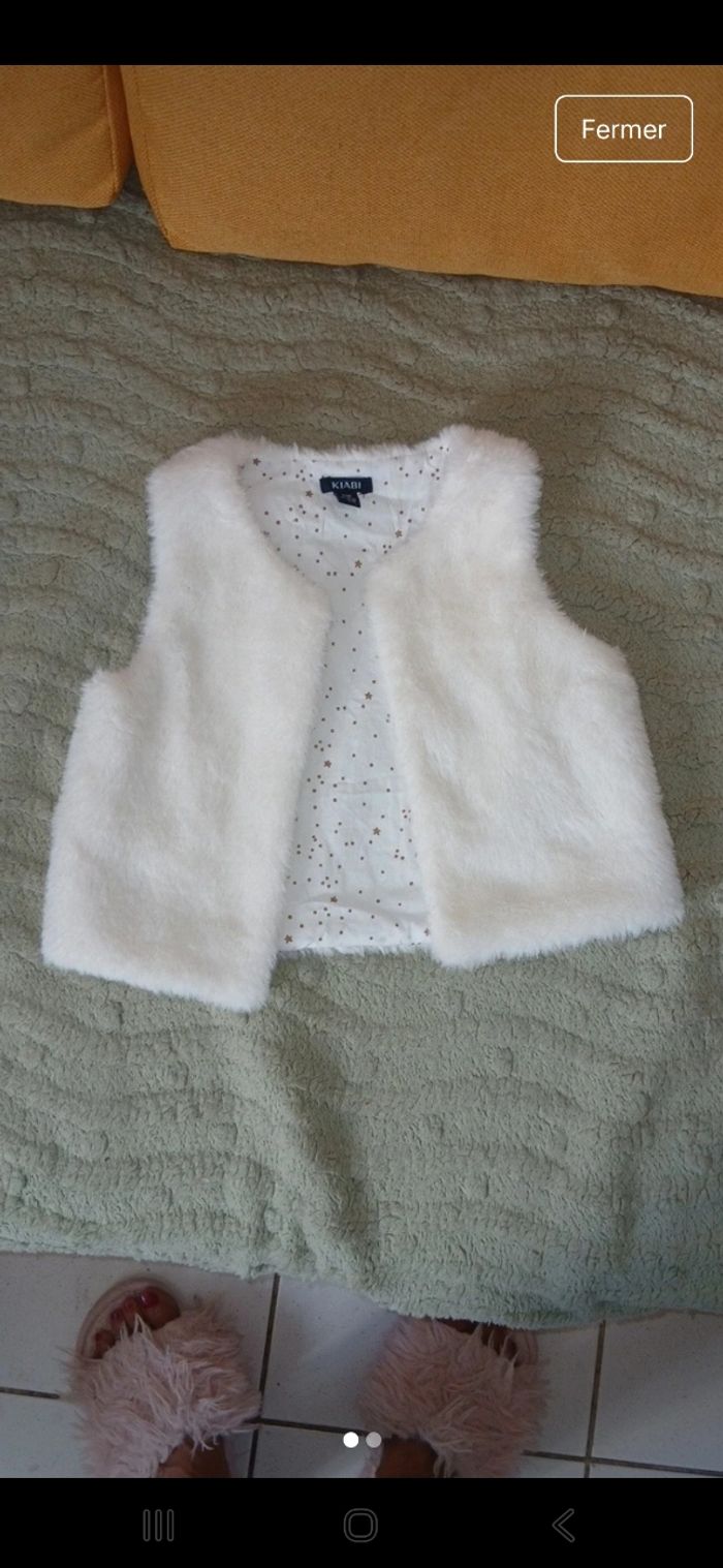 Gilet sans manche fille fausse fourrure