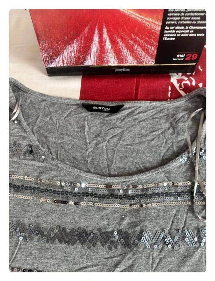 T-shirt manche longue Burton taille Xl/XXL gris - photo numéro 2