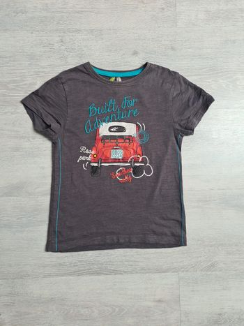 Tee-shirt gris manches courtes voiture 5 ans Orchestra