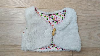 Boléro gilet blanc chaud 3/6 mois