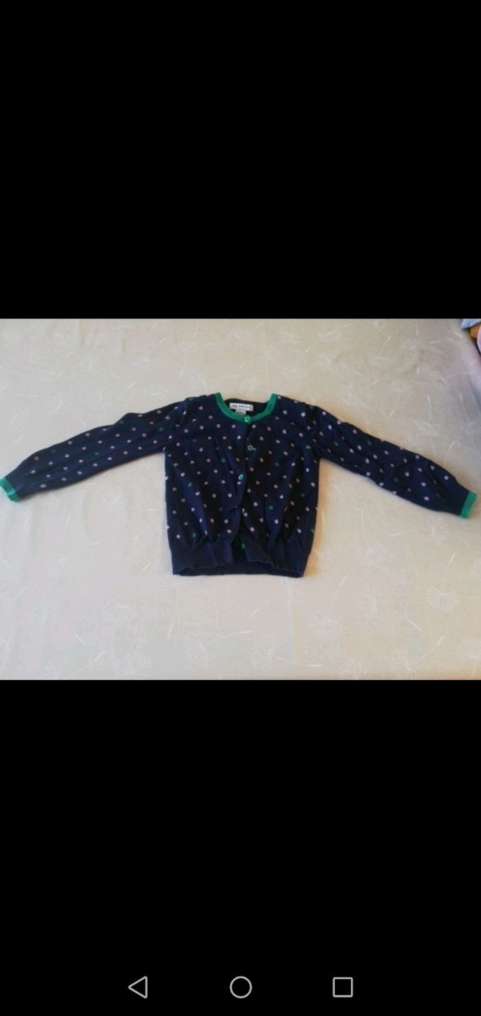 Gilet à boutons bleu à pois Naf Naf 4 ans