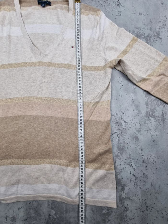 Pull col V rayé Tommy Hilfiger – Taille L/40 Femmes - photo numéro 8