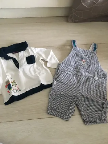 Ensemble salopette + polo sergent major 9 mois