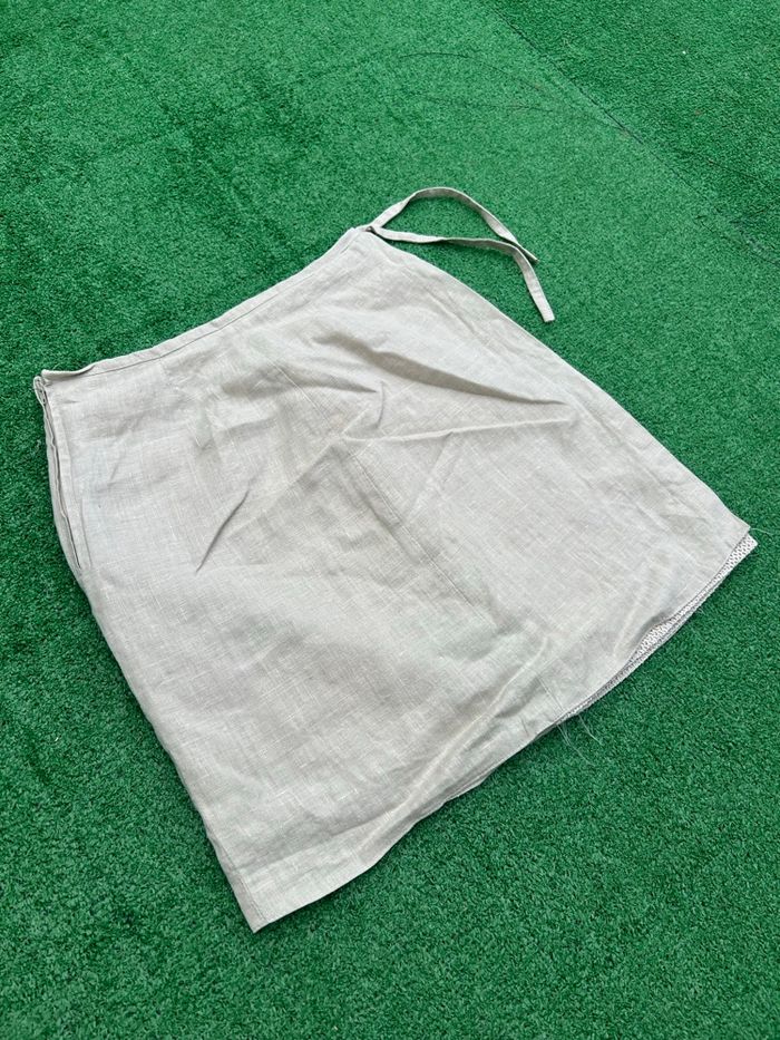 Jupe wrap lin blanche Jus d’Orange taille 36 - photo numéro 2