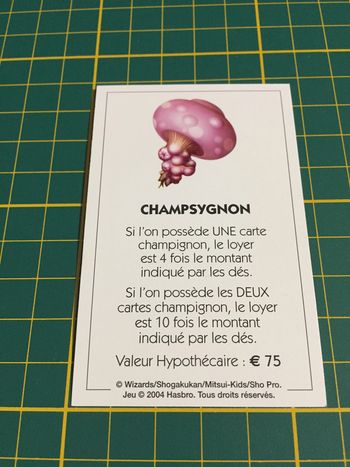 Carte Champsygnon pièce détachée Monopoly Duel Masters Hasbro Parker Wizards #A64
