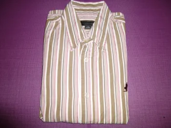 chemise manche longue marron rose Marlboro classics XL