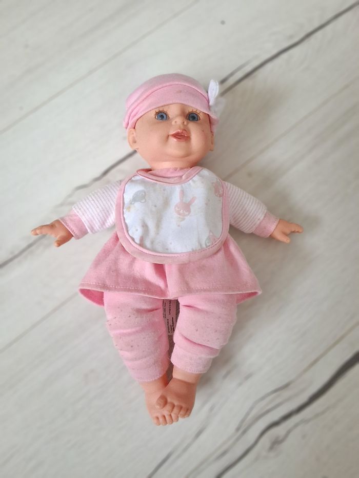 Poupée poupon rose 33 cm