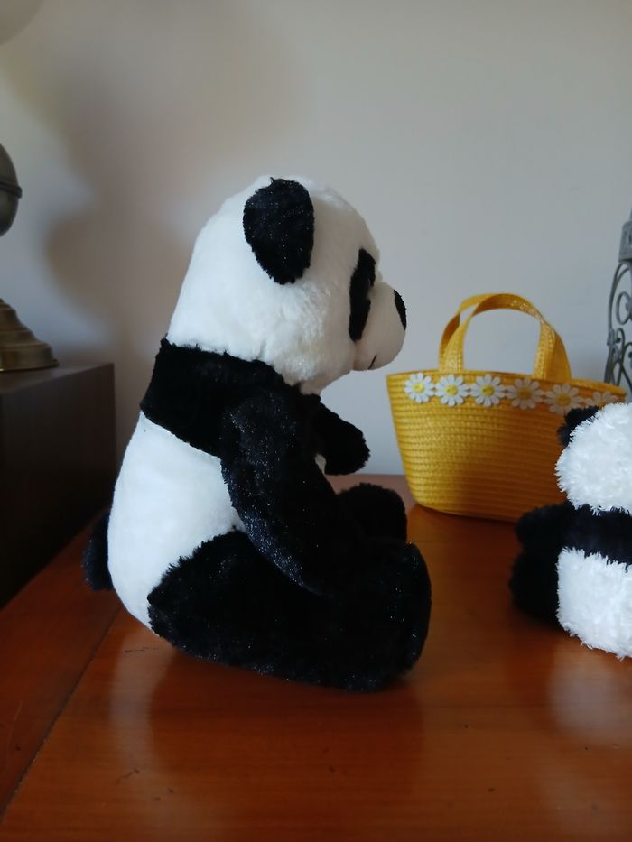 Duo Doudous-Peluches Panda *20 & 10 cm - photo numéro 8