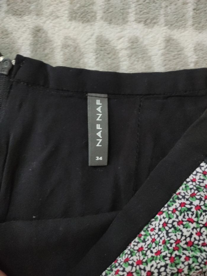 Jupe courte mini-jupe fleur style rétro vintage naf naf taille 34 - photo numéro 4