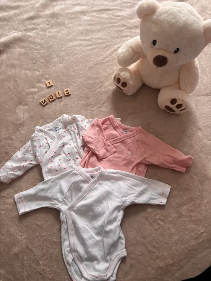 Lot 3 bodies Mots d’Enfants - 1 mois