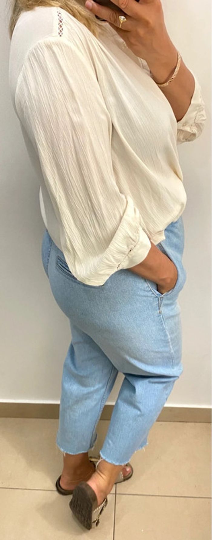 🩵Blouse crème Vila fluide Taille 46 - photo numéro 7