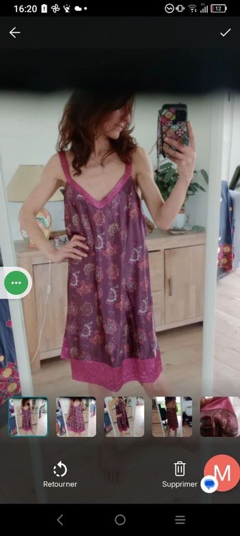 Nuisette satinée 46 à motifs c76 