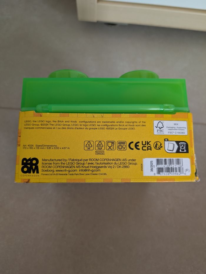 LEGO Brique boîte à lunch avec poignée, transparente - Plastique - Verte - photo numéro 3