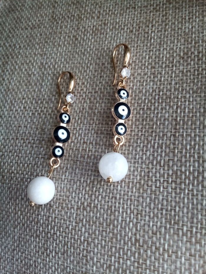 Boucles d'oreilles pierres de lune naturelle - photo numéro 2