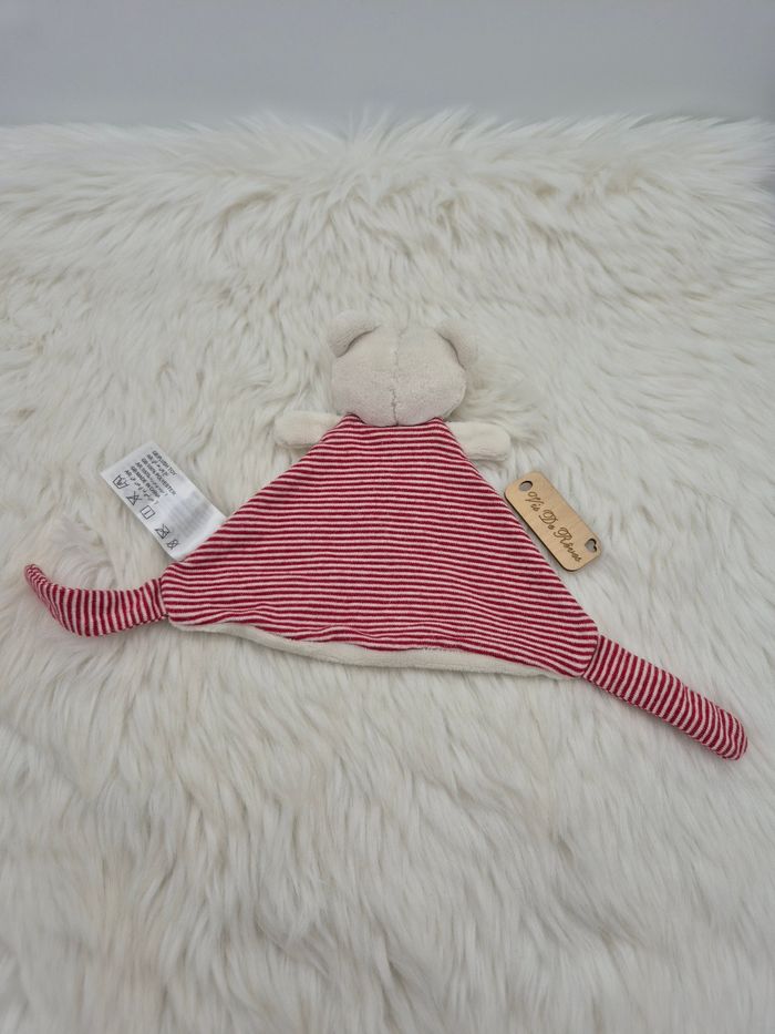 Doudou plat ours beige et rouge Shima - photo numéro 3