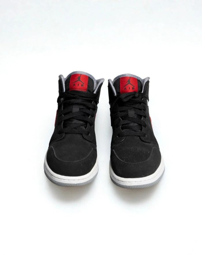 JORDAN 1 MID Black Particle Grey Gym Red – Taille 38,5 - photo numéro 4