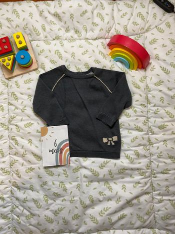 pull léger gris et paillettes 6 mois vertbaudet