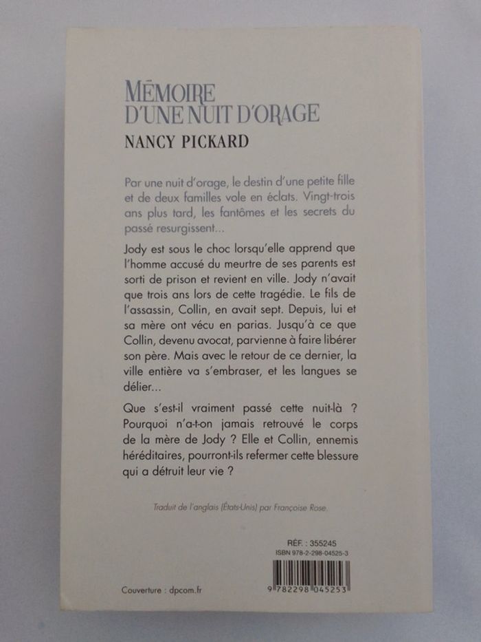 Nancy Pickard - Mémoire d'une nuit d'orage - photo numéro 2