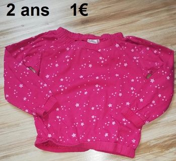 T Shirt rose fille avec étoiles Tex Baby 23 mois