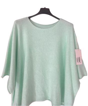 Pull tendance oversize menthe T.U