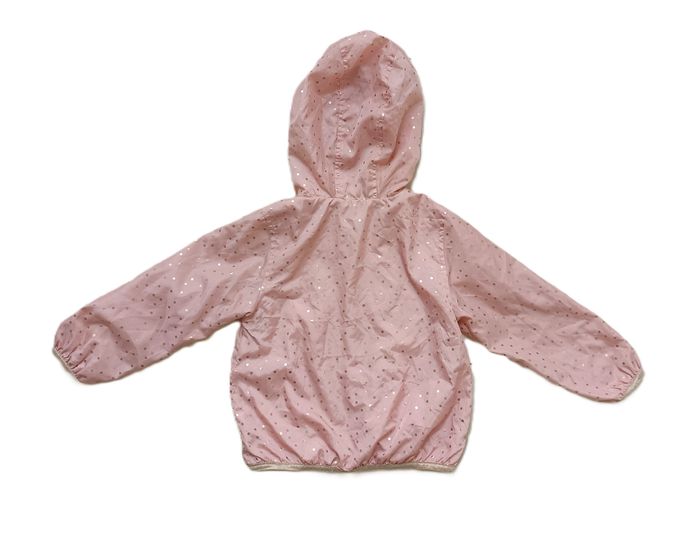 Coupe vent rose et pastilles scintillantes à capuche. Veste légère. In Extenso. Taille 5 ans - photo numéro 6