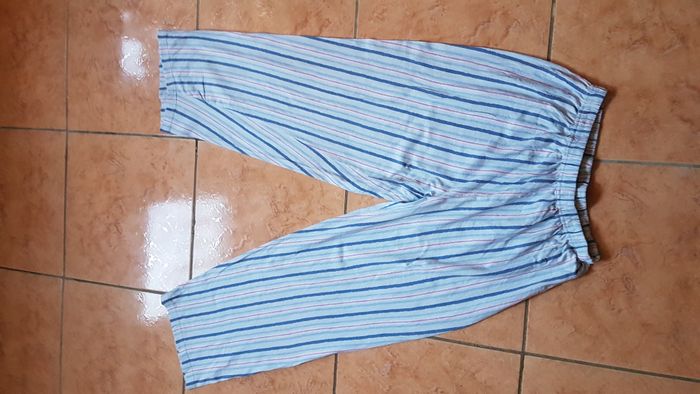 Bas de pyjamas homme 38 bleu clair à rayures