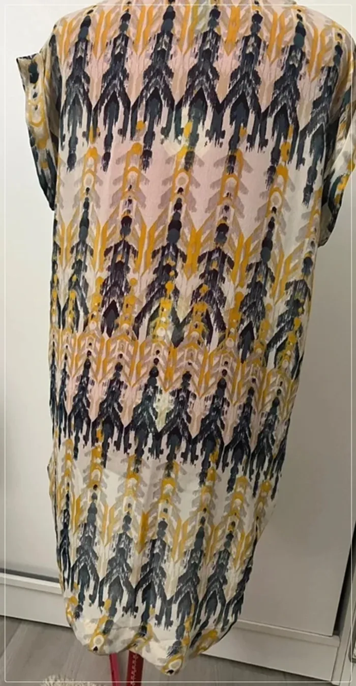 Robe voile beige jaune bleue H&M - photo numéro 7