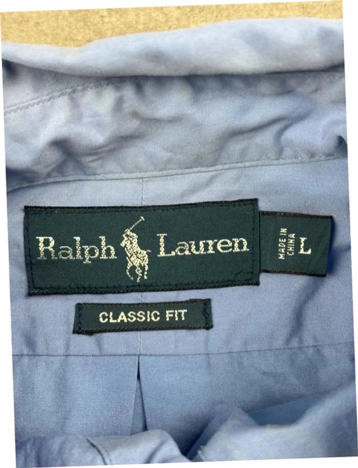 Chemise shirt Ralph Lauren bleu clair old money taille L - photo numéro 10