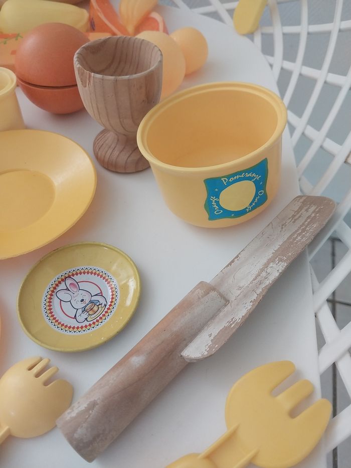 Lot dînette vintage jaune & orange – 70s vibes ! - photo numéro 4