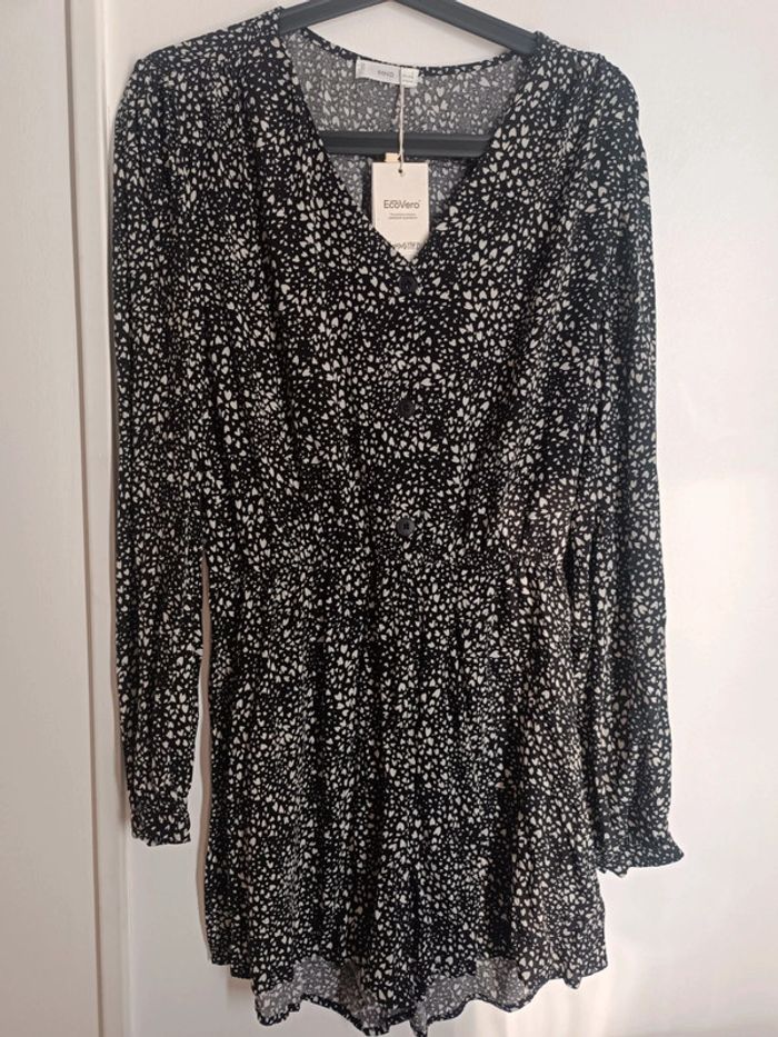Combishort noire et blanche à coeurs Mango Neuf avec étiquette - photo numéro 2