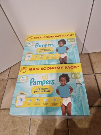 140 couches Pampers premium protection taille 6