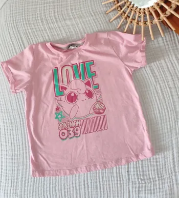 T-shirt rose Pokémon – Rondoudou 8 ans