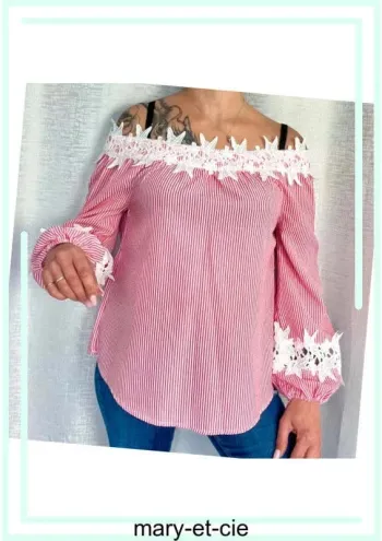 SOLDE Haut manches longues épaules dénudées taille S/M - Brigitte Bardot - 100 % coton