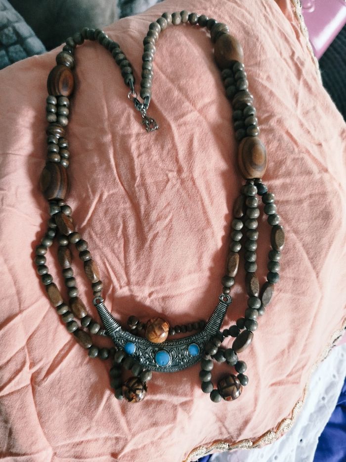 Collier bois Vintage bijoux - photo numéro 8