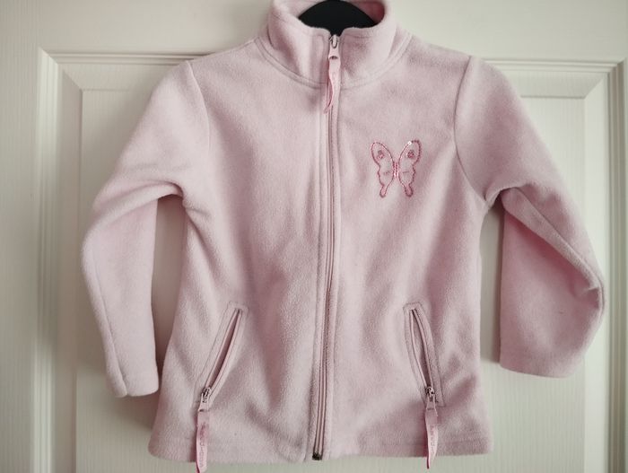 * Gilet polaire rose motif sequin papillon T3A Kokodo - photo numéro 2